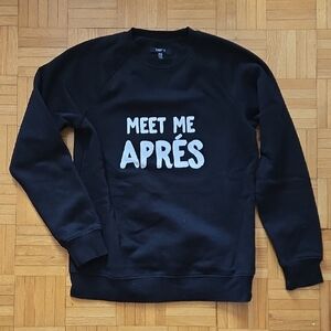 Brunette The Label Black Crewneck with White Text